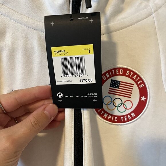 nike olympic tech Hoodie Women S White USA NWT Training Sport Untied State Sport - Picture 6 of 12